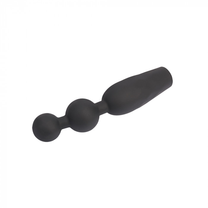 Анальная пробка с вибрирующими бусинами Vibrating Booty Beads-Black Mont-CHISA