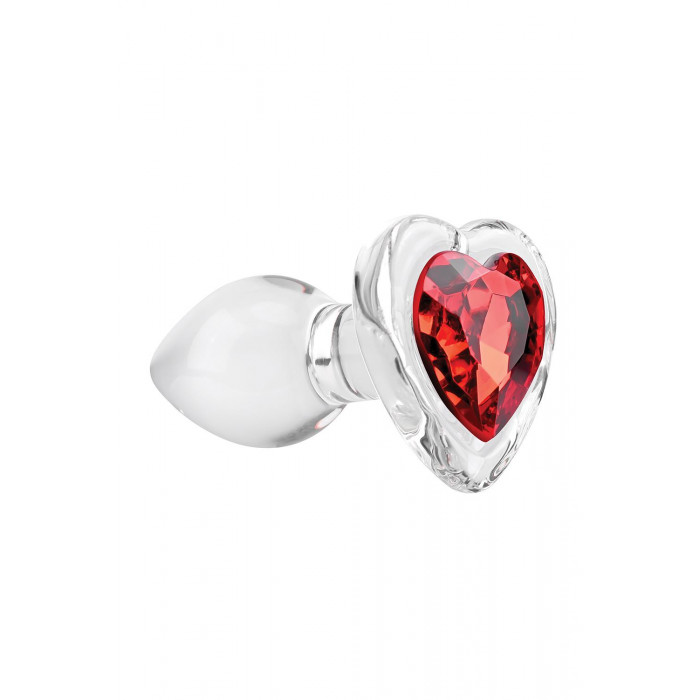 Стеклянная анальная пробка ADAM ET EVE RED HEART GEM GLASS PLUG SMALL