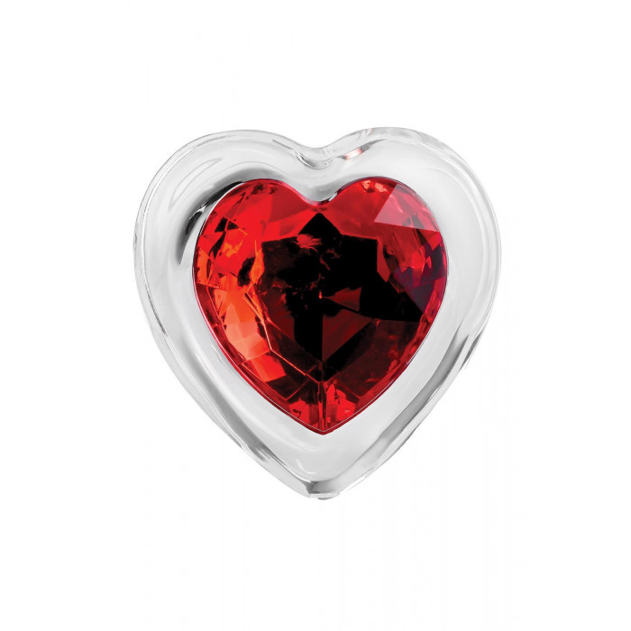 Стеклянная анальная пробка ADAM ET EVE RED HEART GEM GLASS PLUG SMALL