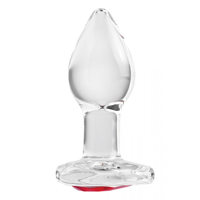 Стеклянная анальная пробка ADAM ET EVE RED HEART GEM GLASS PLUG SMALL
