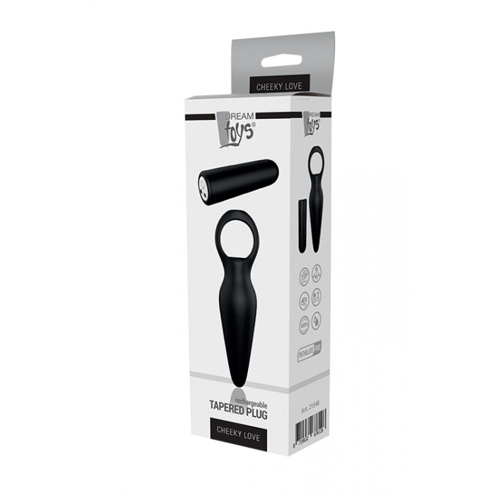 Анальная пробка с вибрацией Dream Toys CHEEKY LOVE TAPERED PLUG BLACK