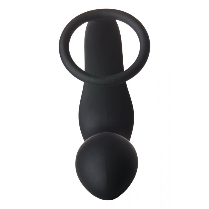 Анальная пробка с эррекционным кольцом FANTASSTIC VIBRATING ANAL PLUG WITH COCKRING BLACK