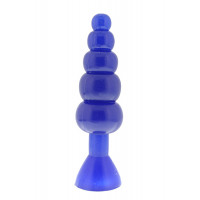 Анальная пробка с шариками синяя BENDABLE BUTT RATTLER BLUE