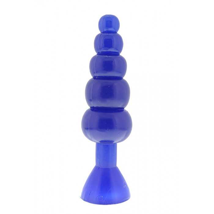 Анальная пробка с шариками синяя BENDABLE BUTT RATTLER BLUE