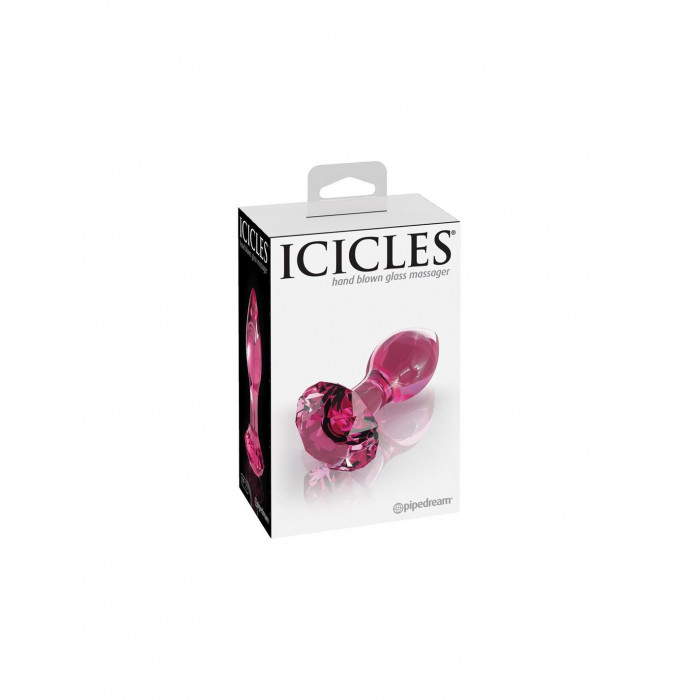 Стеклянная анальная пробка Роза Icicles No 79 Butt Plug