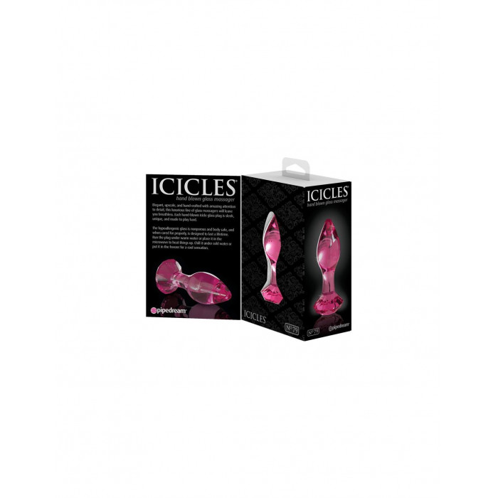 Стеклянная анальная пробка Роза Icicles No 79 Butt Plug