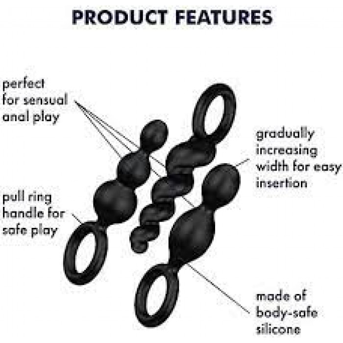 Набор анальных цепочек Satisfyer Booty Call set of 3 Black