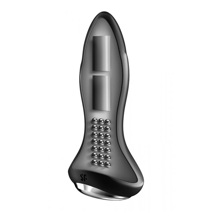 Анальная смарт пробка с вибрацией и бусинами Rotator Plug 1 Connect App Black