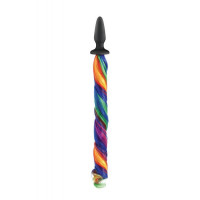 Коническая анальная пробка с хвостом NS Novelties UNICORN TAILS RAINBOW