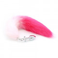 Анальная пробка из искусственного меха DS Fetish Anal plug faux fur fox tail pink/fushia polyeste