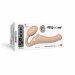 Безремневой страпон с вибрацией Strap-On-Me Vibrating Flesh M, диаметр 3,3см, пульт ДУ, регулируемый