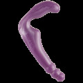 Безремневой страпон Doc Johnson The Gal Pal Purple, платинум силикон, диаметр 3см
