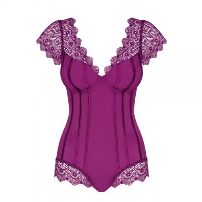 Боді Obsessive Moketta teddy purple S / M
