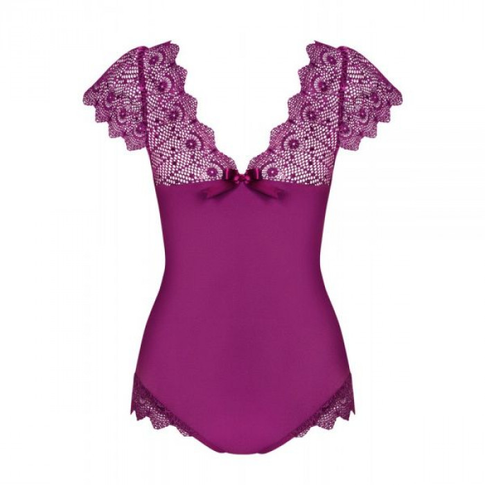 Боді Obsessive Moketta teddy purple S / M