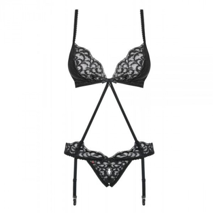 Боди Obsessive Laluna crotchless teddy black S/M