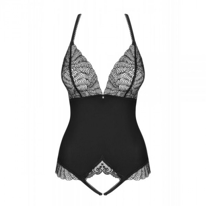Боди Obsessive Chiccanta crotchless teddy black L/XL