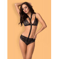 Боді комплект чорний Obsessive Ailay teddy set S / M