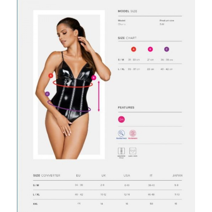 Боди Obsessive Stormea crotchless teddy L/XL