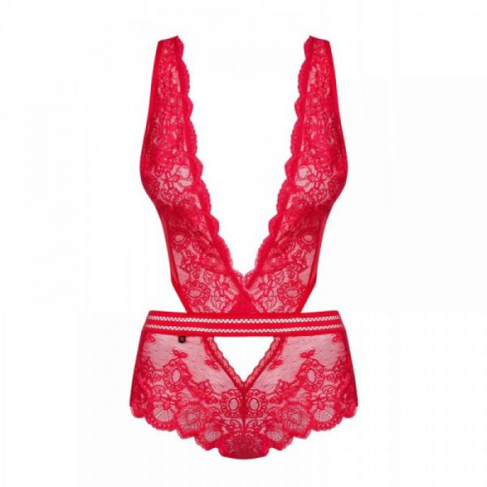 Боди Obsessive 853-TED-3 teddy red S/M