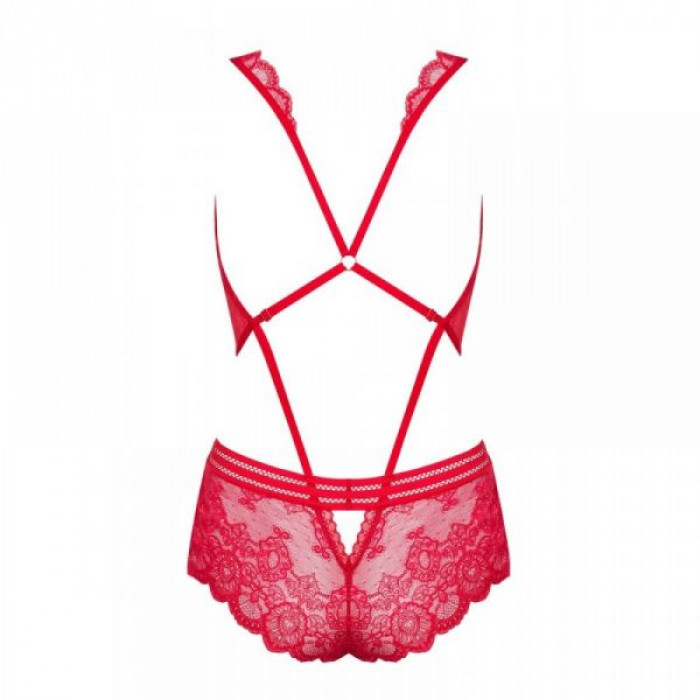 Боди Obsessive 853-TED-3 teddy red S/M