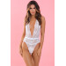 Спокусливе боді з глибоким вирізом PLUNGE IN TEDDY WHITE, S/ M
