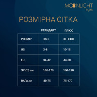 Бодістокінг з доступом Moonlight Model 14 XS-L Black, малюнок у вигляді боді та панчохи на підв’язка
