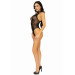 Leg Avenue Net and lace halter bodysuit OS Black