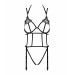 Боді зі стреп із доступом Obsessive Badossa crotchless teddy L/XL, чорний