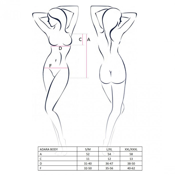 Боді монокіні ADARA BODY black L/XL Passion