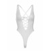 Кружевное боди Leg Avenue Floral lace thong teddy White, шнуровка на груди, one size