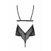 Боді Passion Amberly Body 6XL/7XL black, асиметричний крій, мереживний ліф, золота нитка