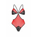 Полупрозрачное боди с кружевом Passion PEONIA BODY L/XL red