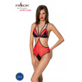 Полупрозрачное боди с кружевом Passion PEONIA BODY L/XL red