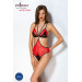 Полупрозрачное боди с кружевом Passion PEONIA BODY S/M red