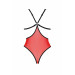 Полупрозрачное боди с кружевом Passion PEONIA BODY S/M red