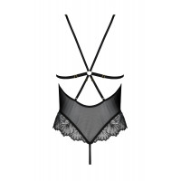 Сетчатое боди с кружевным лифом Passion DELIENA BODY L/XL black