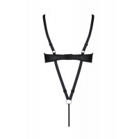 Боди из экокожи Passion Celine Body 4XL/5XL black, с доступом, открытый