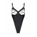 Боді з екошкіри Passion Celine Body 6XL/7XL black, з доступом, відкритий