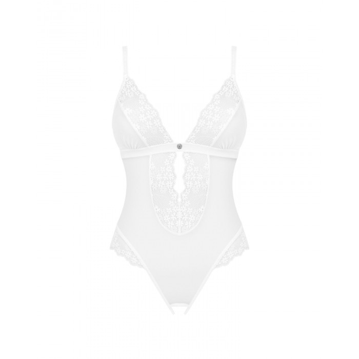 Эротическое полупрозрачное боди Obsessive Heavenlly crotchless teddy M/L, с доступом