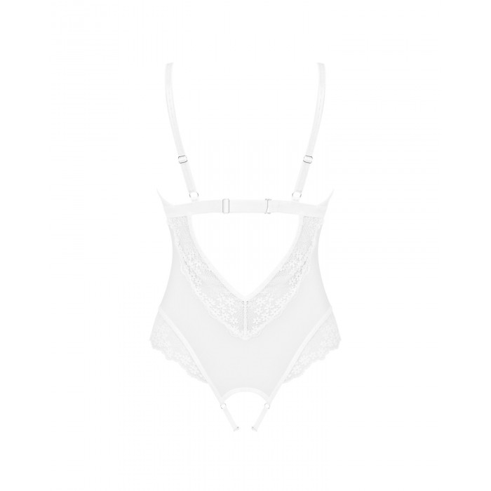 Эротическое полупрозрачное боди Obsessive Heavenlly crotchless teddy XL/2XL, с доступом