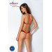 Сетчатое боди с кружевом на груди Passion SATARA BODY S/M red