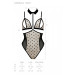 Боди с открытой грудью Passion DOMINICA BODY S/M beige, воротник-чокер, корсет