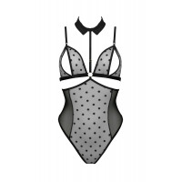 Боди с открытой грудью Passion DOMINICA BODY L/XL black, воротник-чокер, корсет