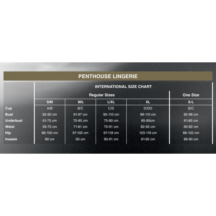Боді Penthouse Devils Advocate XL Black, виріз на животику, імітація плетіння