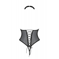 Боди с открытой грудью Passion DOMINICA BODY XXL/XXXL black, воротник-чокер, корсет