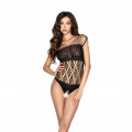 Бодістокінг Passion BS035 black, боді, імітація топа і трусиків