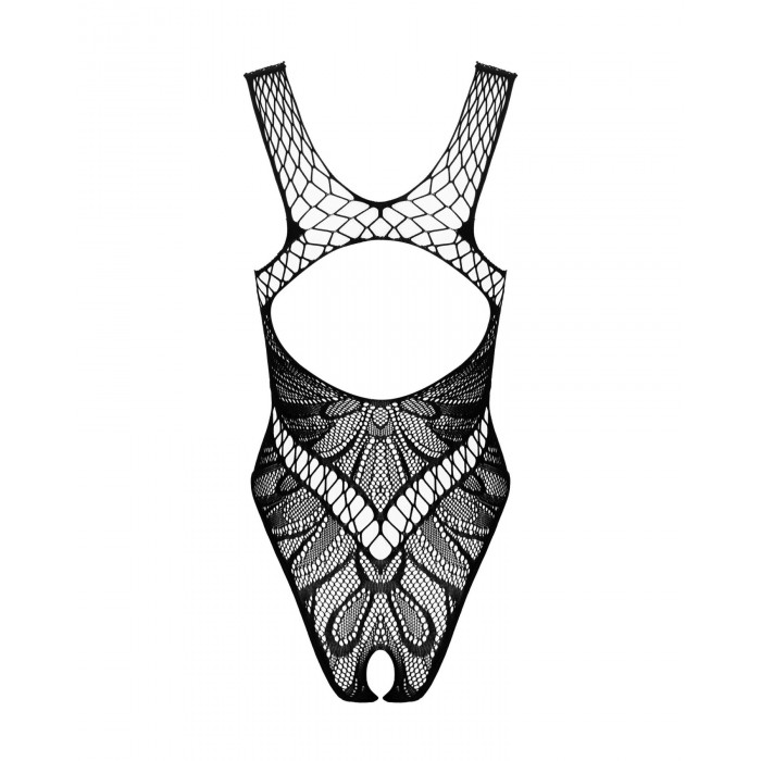 Бодістокінг з вирізами Obsessive B138 teddy S/M/L, black, з доступом