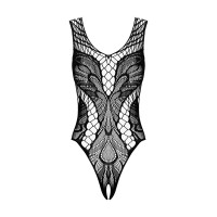 Бодістокінг з вирізами Obsessive B138 teddy S/M/L, black, з доступом