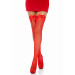 Чулки-сетка с атласным бантиком Leg Avenue Fishnet Thigh Highs With Bow Red, one size