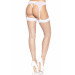 Чулки в крупную сетку Leg Avenue Fence Net Thigh Highs White, one size